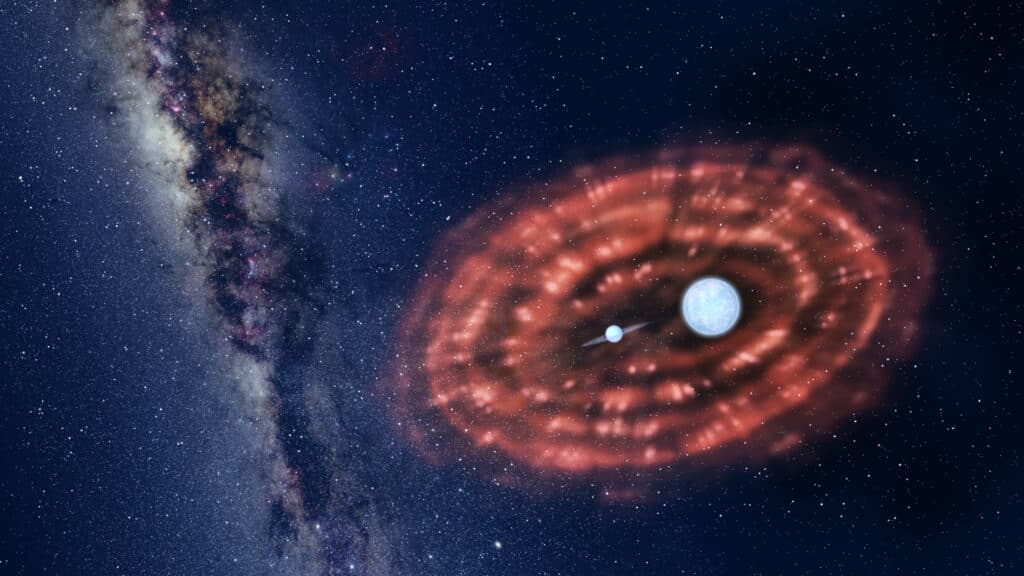 Artist's impression of the common-envelope evolution in a binary system