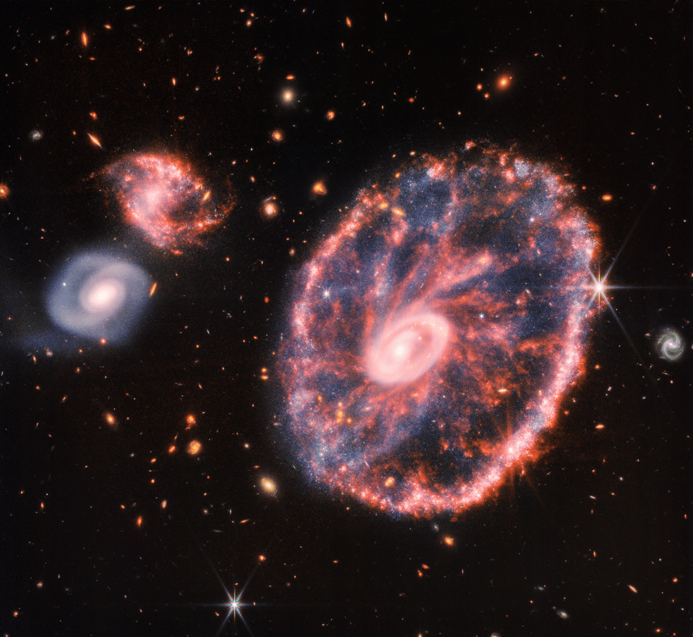 James Webb Telescope provides remarkable view of Cartwheel Galaxy 500-million light years away!
