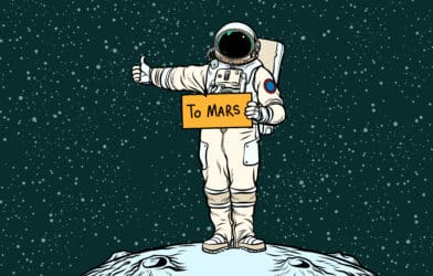 Cartoon: Astronaut hitches ride for space travel to Mars