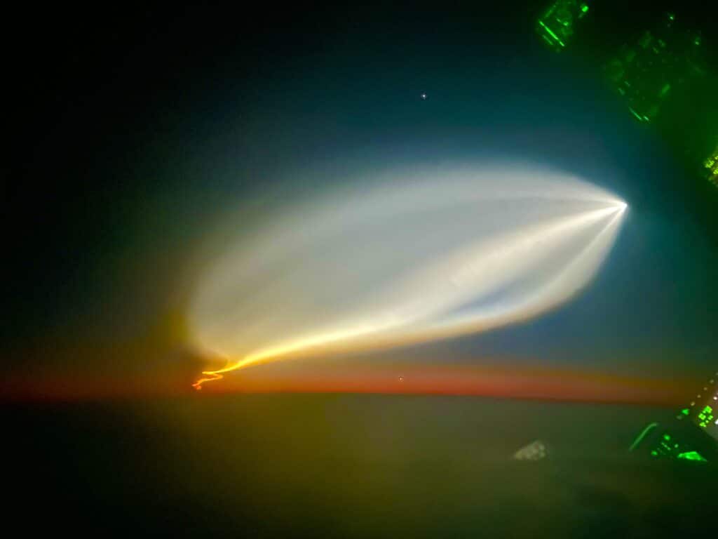 Burst of light spotted high above the clouds by Air Force crew identified as SpaceX rocket