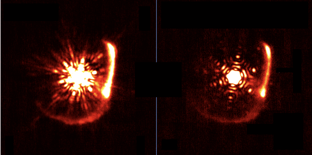 Near-infrared imagery of WR140’s expanding circumstellar dust structure.