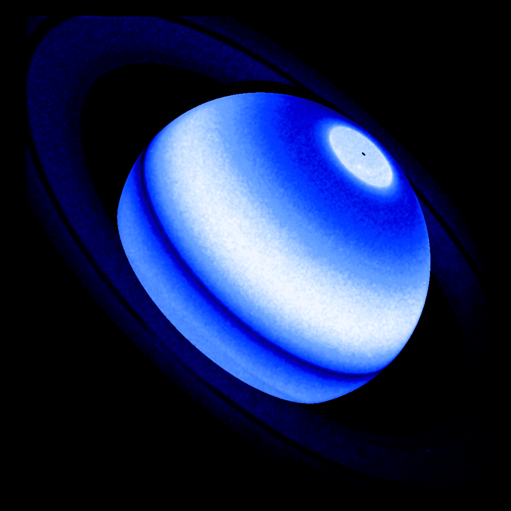 This composite image shows the Saturn Lyman-alpha bulge