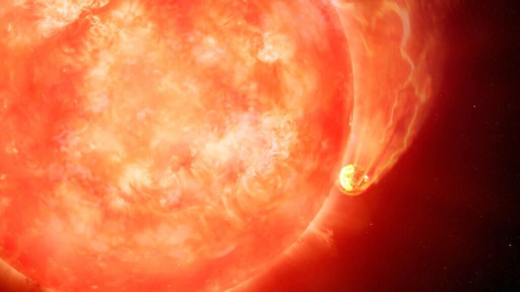 Artist Impress of a Star Devouring One of Its Planets
