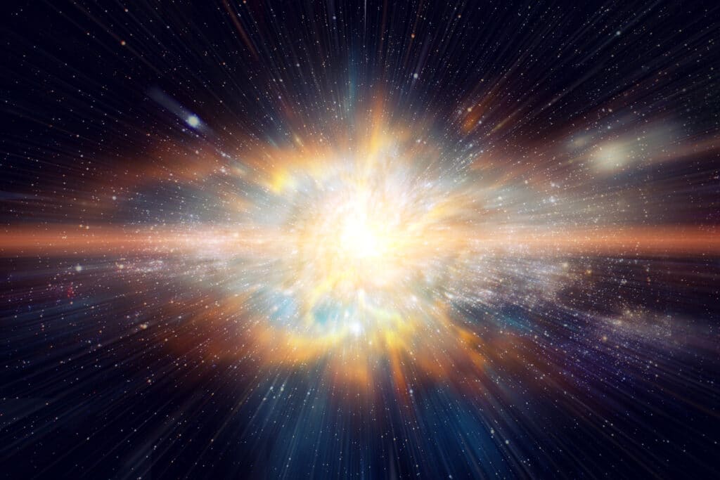 Big Bang: Space and Galaxy light speed travel. Elements of this image furnished by NASA