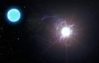 This artist's impression shows a highly unusual star that is destined to become one of the most magnetic objects in the Universe: a variant of a neutron star known as a magnetar.