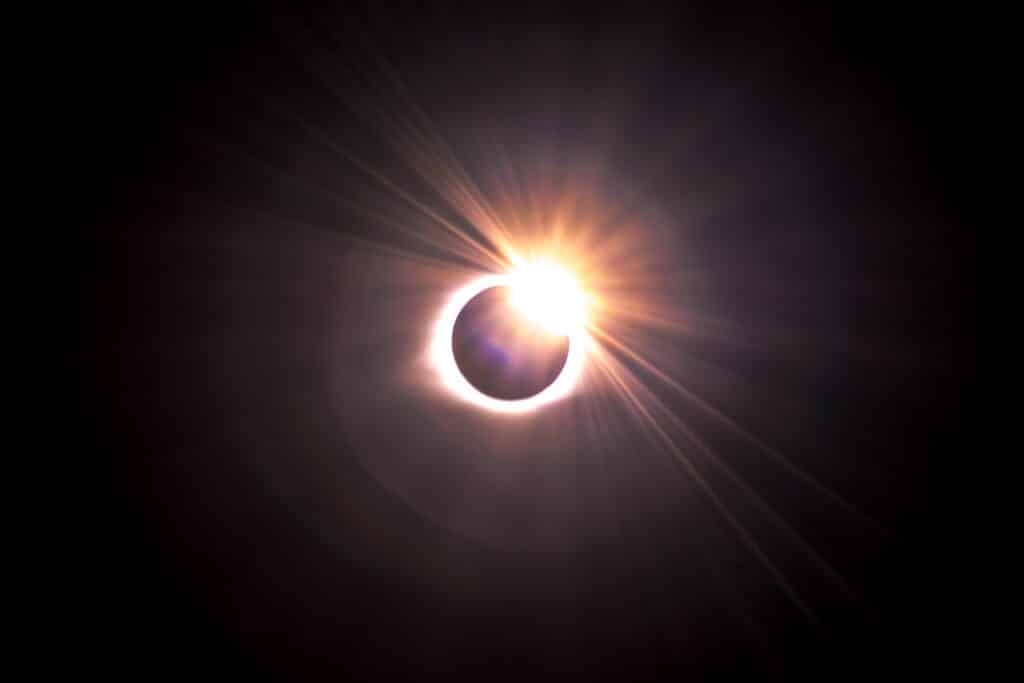 "Ring of Fire" effect from a solar eclipse.