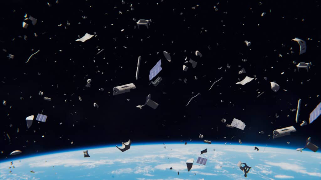 Space debris traveling near Earth