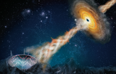 Artist's depiction of microquasar event captured by FAST Telescope.