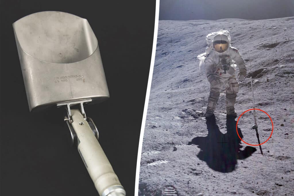 This moon rock scoop used during the famous Apollo 16 Mission on the Moon is expected to sell for more than $800,000.