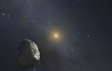 An artist’s impression of a Kuiper Belt object (KBO), located on the outer rim of our solar system at a staggering distance of 4 billion miles from the sun.