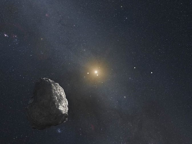 An artist’s impression of a Kuiper Belt object (KBO), located on the outer rim of our solar system at a staggering distance of 4 billion miles from the sun.