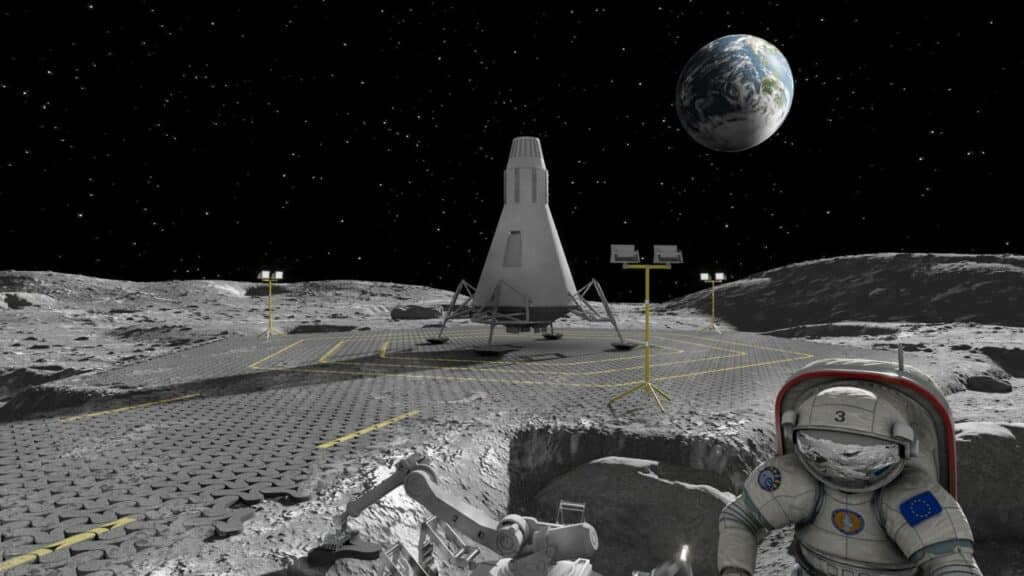 Paved roads and landing pads 'could be built on the moon using giant lasers to melt lunar soil'