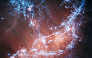 This new infrared image of NGC 346 from NASA’s James Webb Space Telescope’s Mid-Infrared Instrument (MIRI) traces emission from cool gas and dust. I