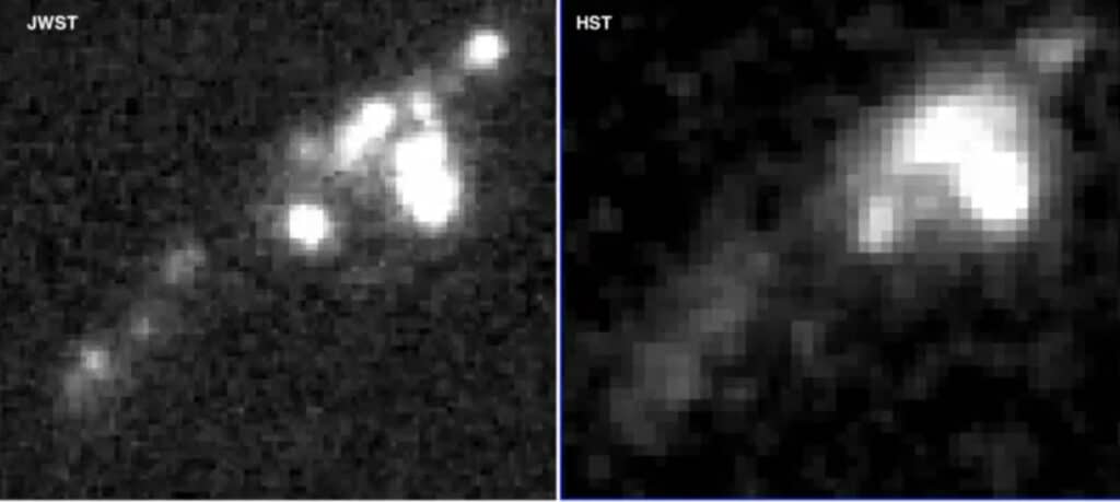 Images of a distant extreme emission line galaxy.