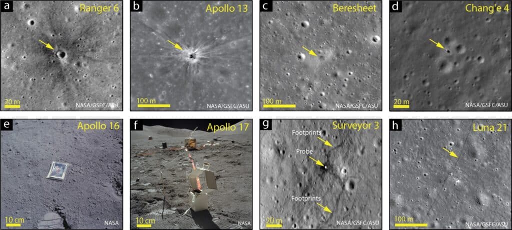 A look at various surface impacts on the Moon from human exploration.