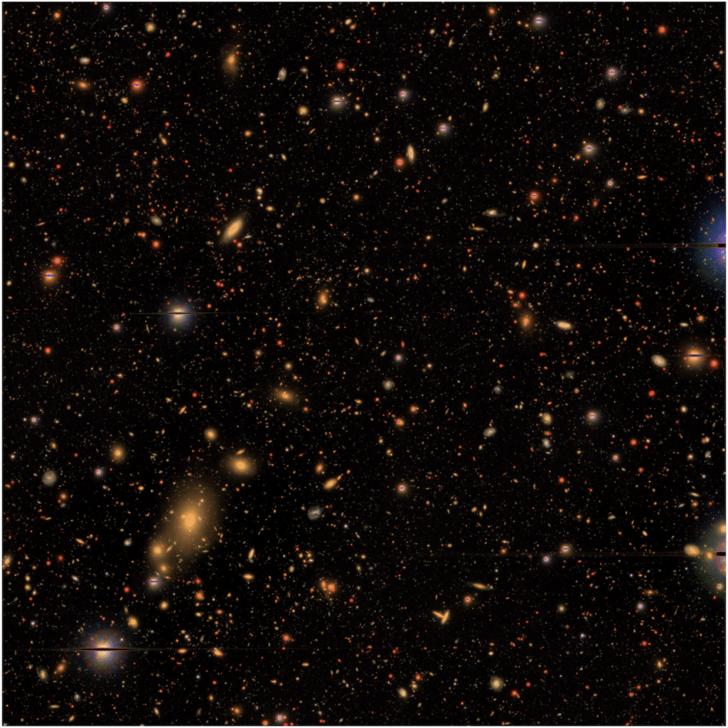 An image obtained from observations of large-scale structure of the universe.