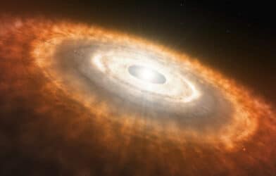 This is an artist’s impression of a young star surrounded by a protoplanetary disk in which planets are forming
