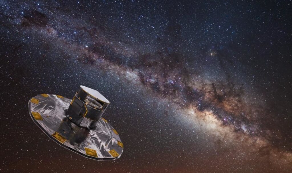 Artist's impression of Gaia mapping the stars of the Milky Way