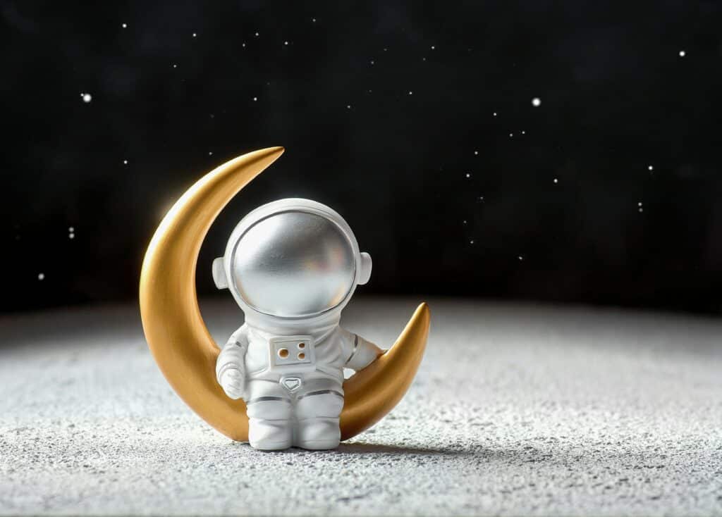 Astronaut toy on moon