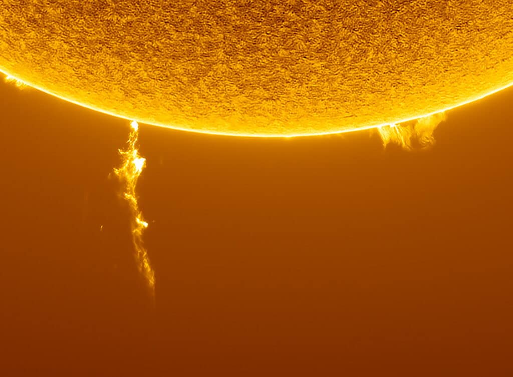 Solar flare captured by astrophotographer Eduardo Schaberger Poupeau, of Argentina.