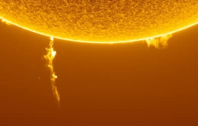 Solar flare captured by astrophotographer Eduardo Schaberger Poupeau, of Argentina.