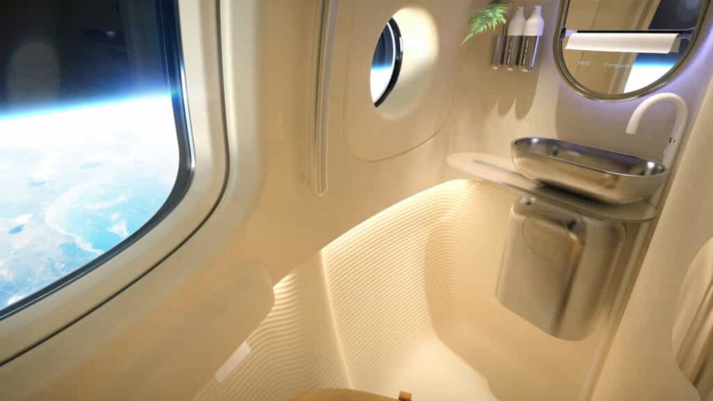 Artist's impression of bathroom on the Space Perspective space balloon.