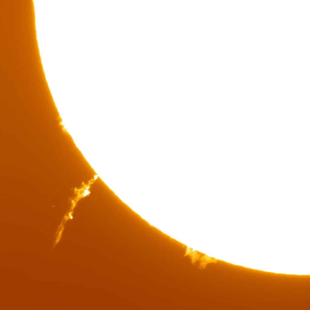 Still from video of 200,000 km high wall of Sun plasma taken on February 18, 2024.