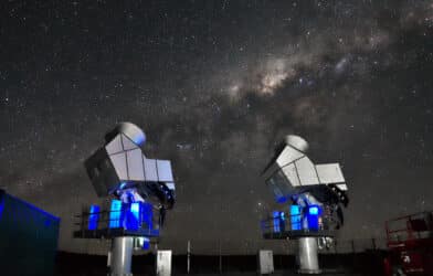 The CLASS telescopes at night