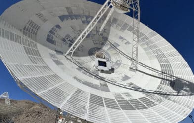 Deep Space Station 13 at NASA’s Goldstone complex in California – part of the agency’s Deep Space Network – is an experimental antenna that has been retrofitted with an optical terminal.