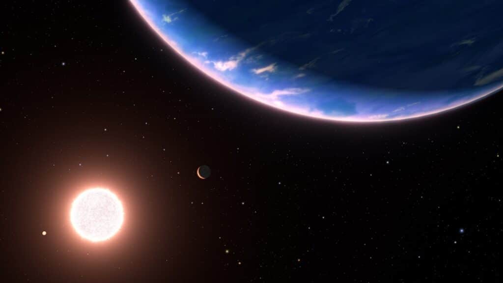 An artist's concept of the exoplanet GJ 9827d, the smallest exoplanet where water vapor has been detected in the atmosphere