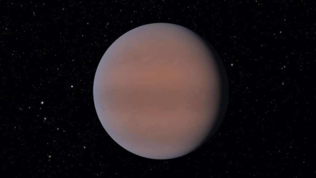 Illustration of TOI-674 b, which has an atmosphere that, according to a recent study, includes water vapor