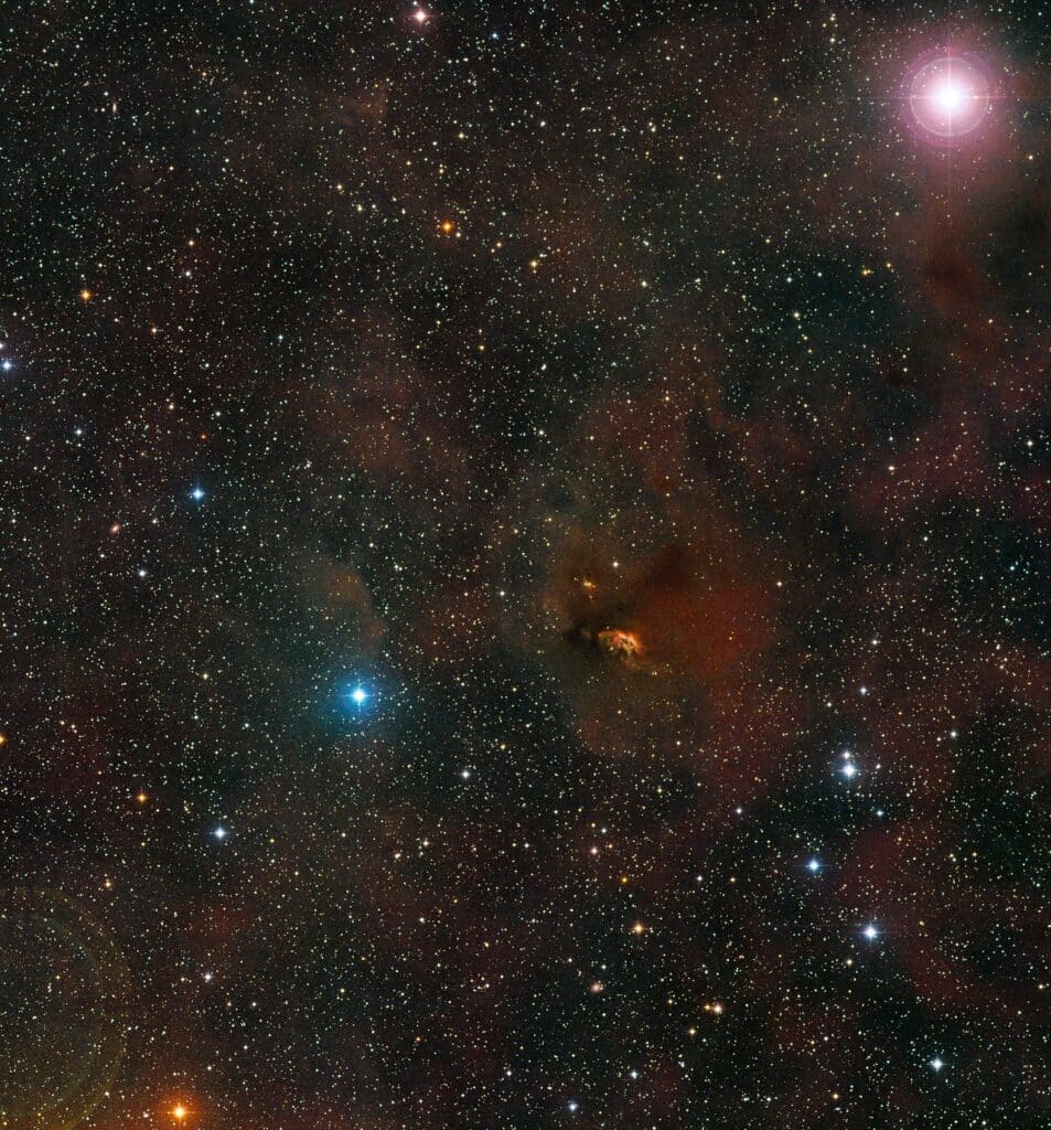 This image shows the region in which HL Tauri is situated