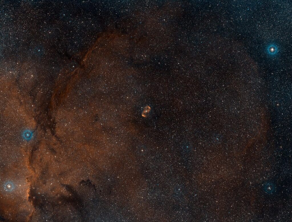 Wide-field view of the region of the sky around the nebula NGC 6