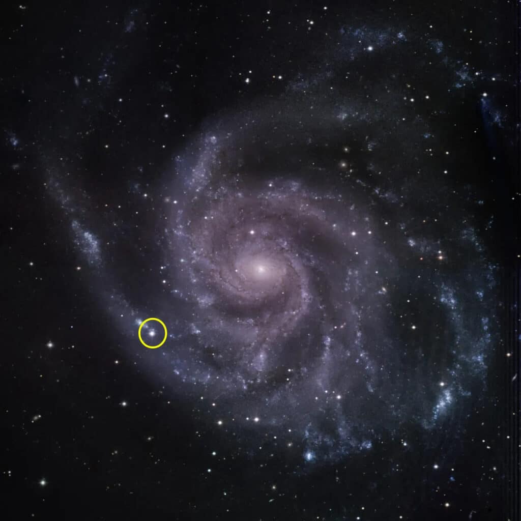 The Fred Lawrence Whipple Observatory’s 48-inch telescope captured this visible-light image of the Pinwheel galaxy (Messier 101) in June 2023