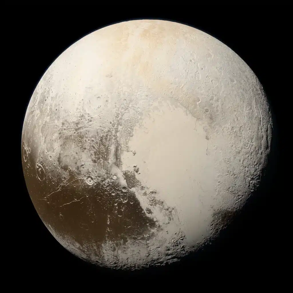 This is the most accurate natural color images of Pluto taken by NASA's New Horizons spacecraft in 2015.