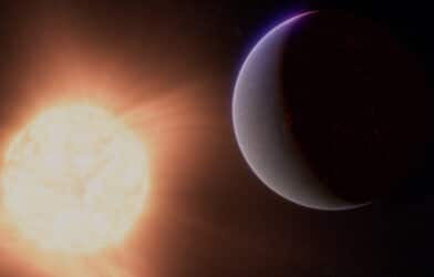 This artist's concept shows what the exoplanet 55 Cancri e could look like based on observations from NASA’s James Webb Space Telescope and other observatories