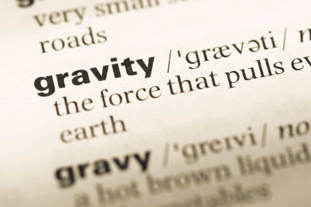 Gravity in the dictionary
